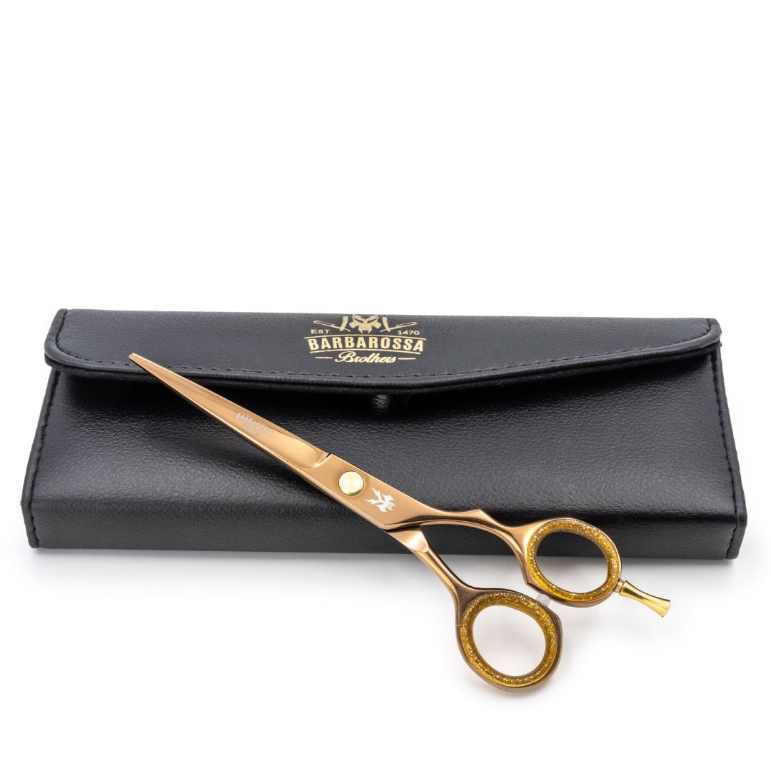 Japanese Steel 6" Cutting Scissors - Rose Gold Titanium Barbarossa Brothers
