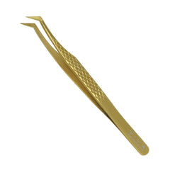 VIVA Instruments 45 Degree Eyelash Tweezer Gold
