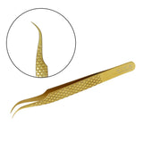 VIVA Instruments Curved Lash Tweezer Gold