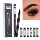 Lulaa waterproof 4-fork microblading eyebrow pen with packaging and colour options