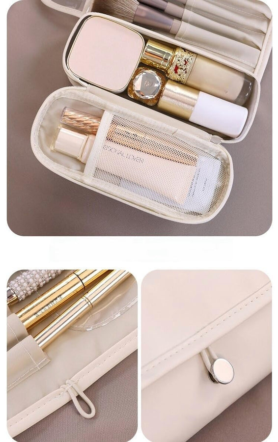 Rose pink makeup brush case compact dimensions