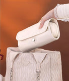 Rose pink roll-up makeup brush organiser colour view
