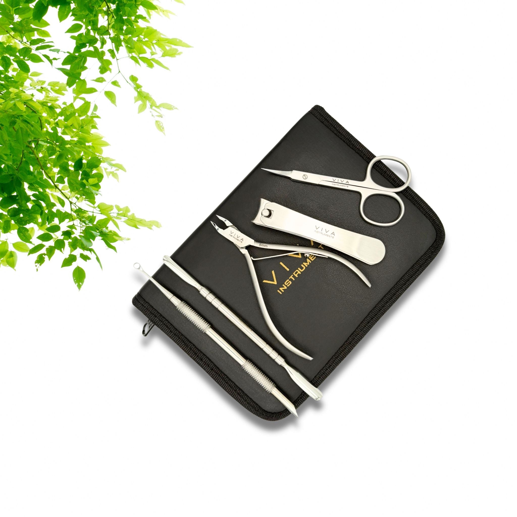 Silver Manicure Nail Tool Kit - 5 Pieces