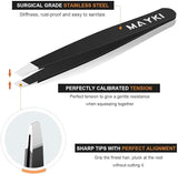 MAYKI Eyebrow Tweezers Set 6 PCS – Professional Stainless Steel Precision Tweezers Kit for Women & Men