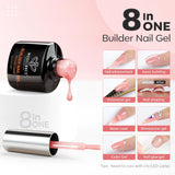 Modelones Builder Nail Gel with Dehydrator & Primer – 3-Piece 10ml Nude Pink Thickening Set