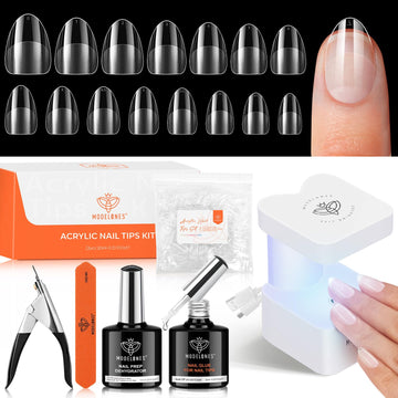 Modelones 510-piece extra-short almond nail tips in 15 sizes