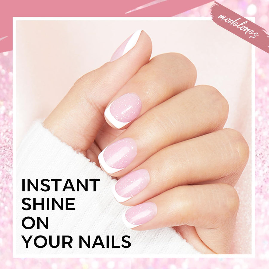 Length-extension example using Modelones nude pink builder gel