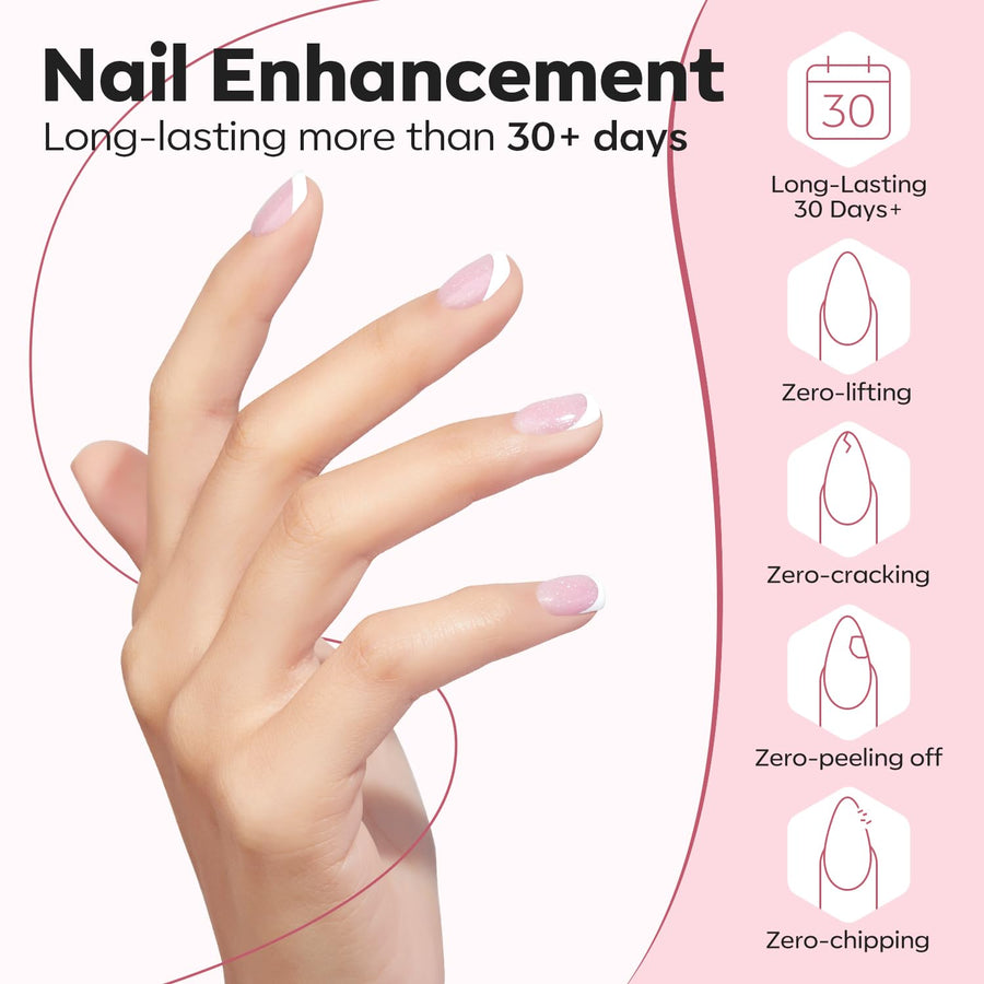 Smooth nude pink iridescent finish from Modelones builder gel