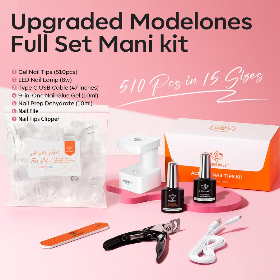 Modelones nail file included in short oval tips kit