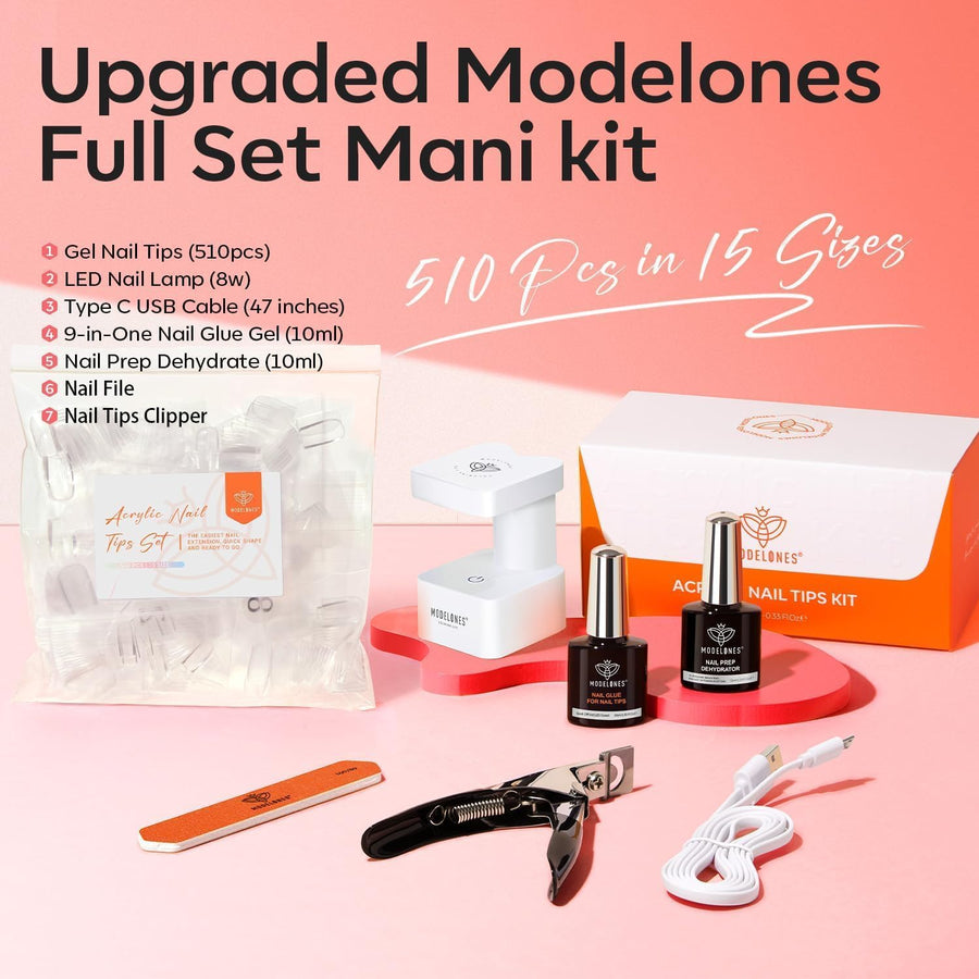 Modelones nail file included in almond nail tips kit