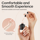 Smooth neutral nude builder gel manicure finish