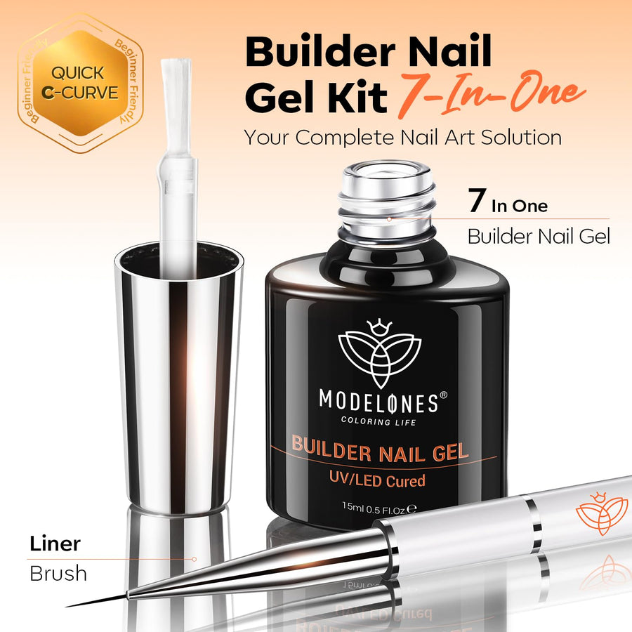 Modelones 9mm liner brush used for precise nail-gel placement