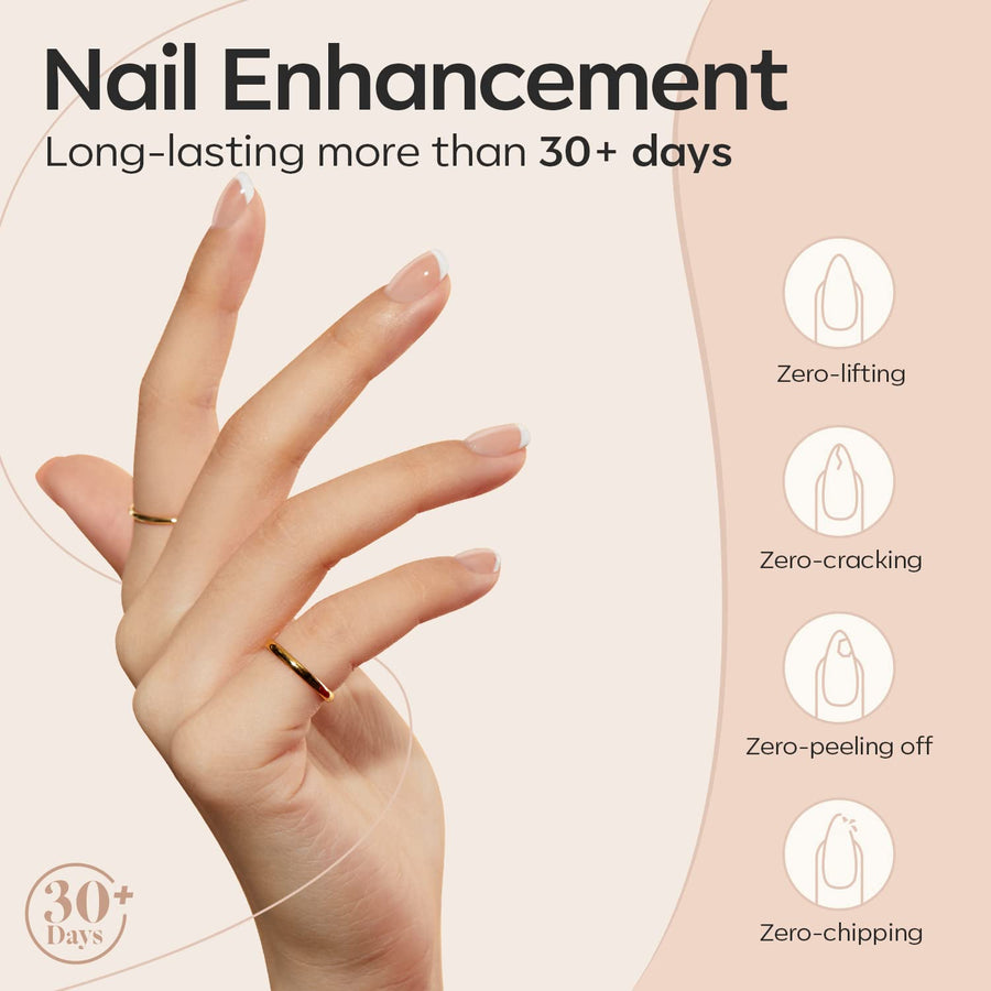 Structured overlay created with Modelones neutral nude gel