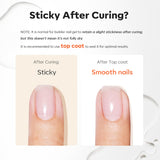 Modelones clear builder gel used for a structured nail overlay