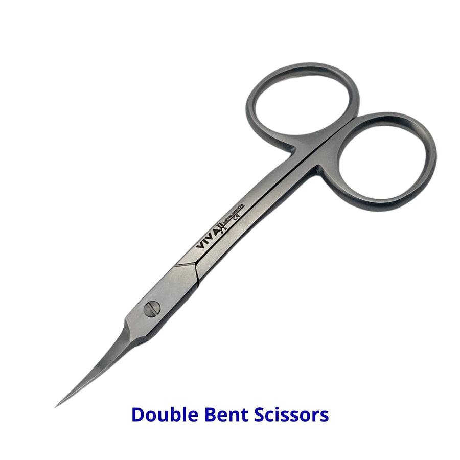 Viva Instruments 9.5cm Double Bent Cuticle Scissors