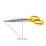 Cuticle Nail Scissors - 9.5cm Double Bent Gold