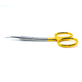 Cuticle Nail Scissors - 9.5cm Double Bent Gold