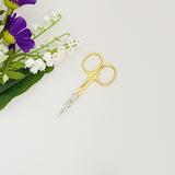 Viva Instruments 9.5cm Curved Cuticle Scissors Half Gold Finish