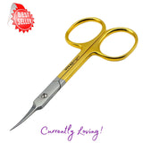 Viva Instruments 9.5cm Curved Cuticle Scissors Half Gold Finish