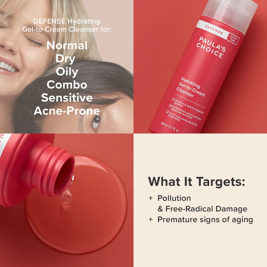 Paula's Choice DEFENSE Hydrating Gel-to-Cream Cleanser