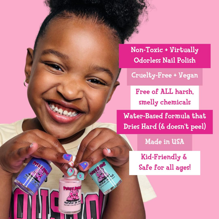 Piggy Paint Sparkle, Sparkle Gift Set – 100% Non-Toxic Kids Nail Polish