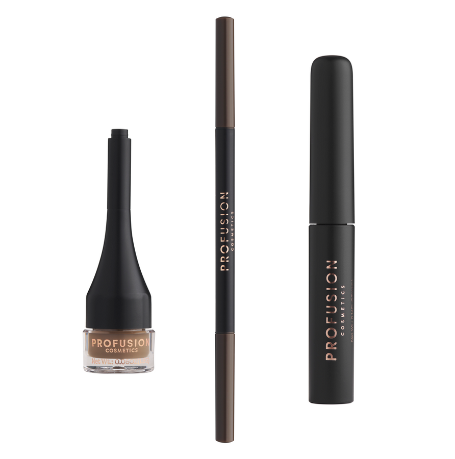 Profusion Ultimate Brow Sculpt Dark Brown kit components