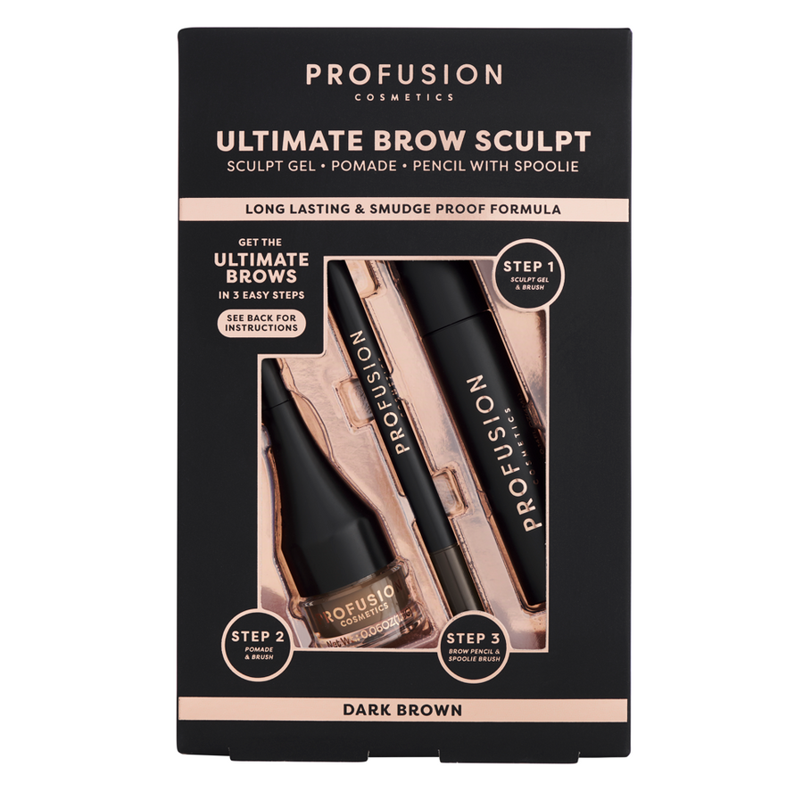 Profusion Ultimate Brow Sculpt kit in Dark Brown