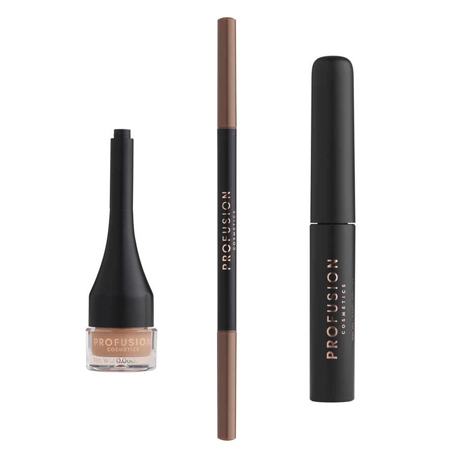 Profusion Ultimate Brow Sculpt Soft Brown kit components