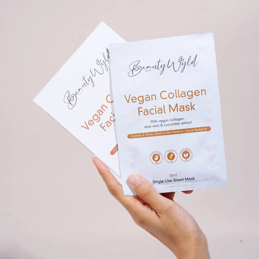 Raw Beauty Lab vegan collagen sheet mask packet