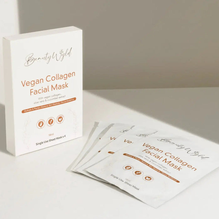 Raw Beauty Lab Vegan Collagen Face Masks 4 Pack box
