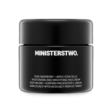Black jar of Ministerstwo face cream on a white background