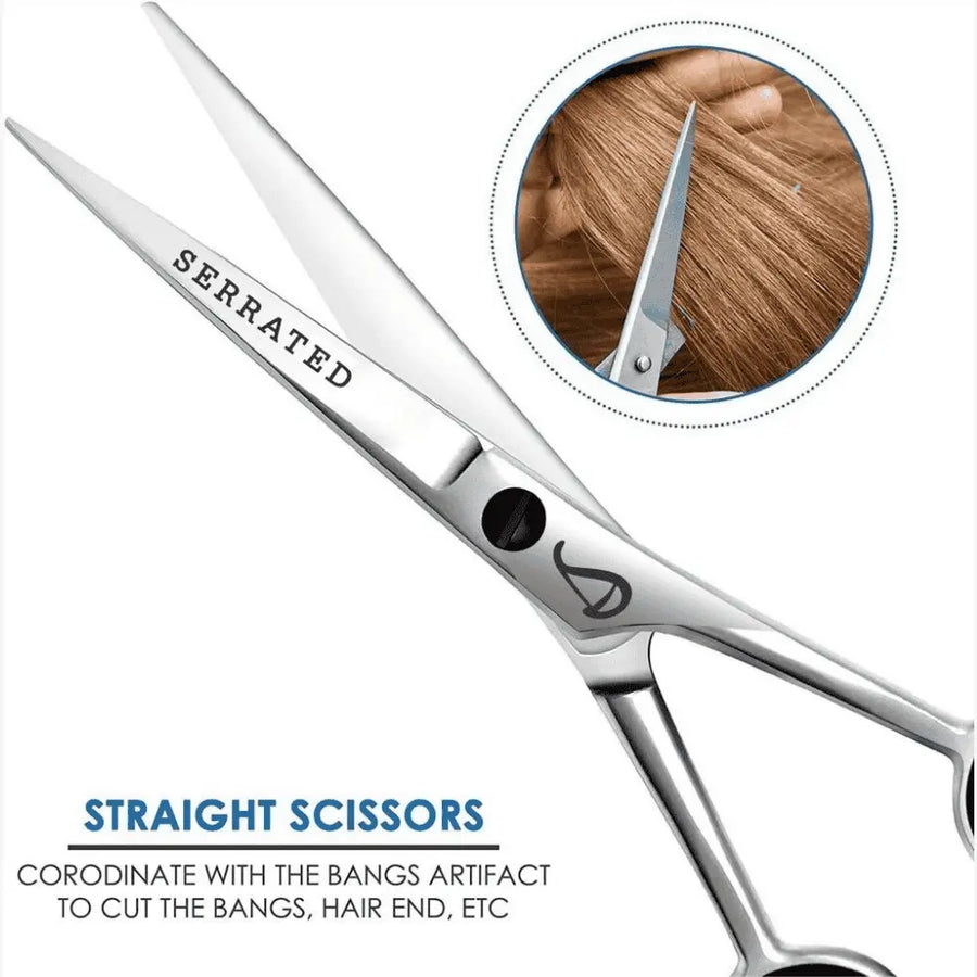 SERRATED Professional Hairdressing Scissors 6 inch Precision Barber Shears Serrated