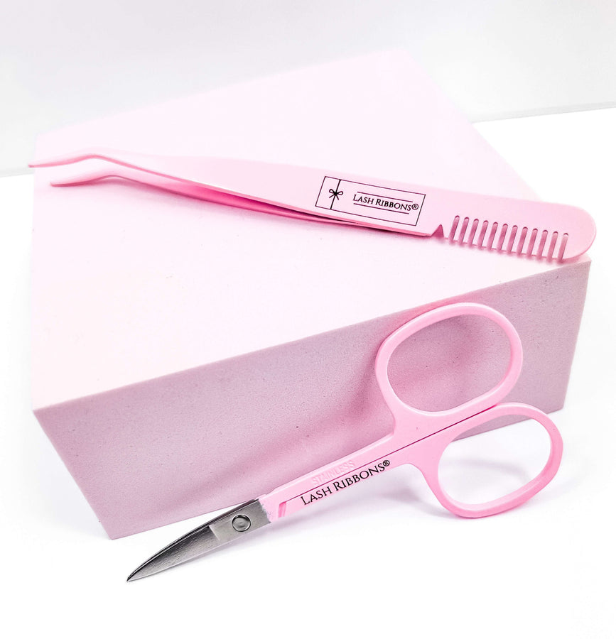 Lash Ribbons® Pink Lash Applicator & Matching Scissors – product view 1