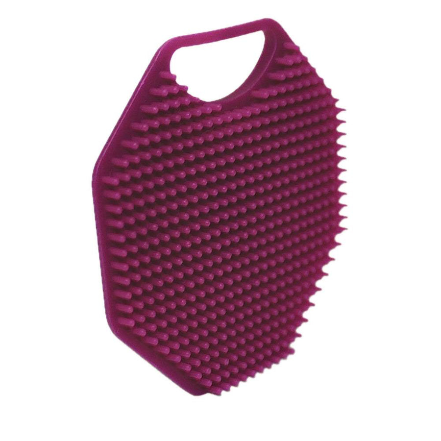ScrubMeFace Passionate Purple silicone bristles angled close-up