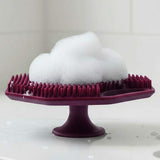 ScrubMeFace Passionate Purple bristles with foaming cleanser