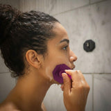 ScrubMeFace Passionate Purple facial cleansing brush shower use