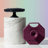 ScrubMeFace silicone facial cleansing brushes in blue and purple