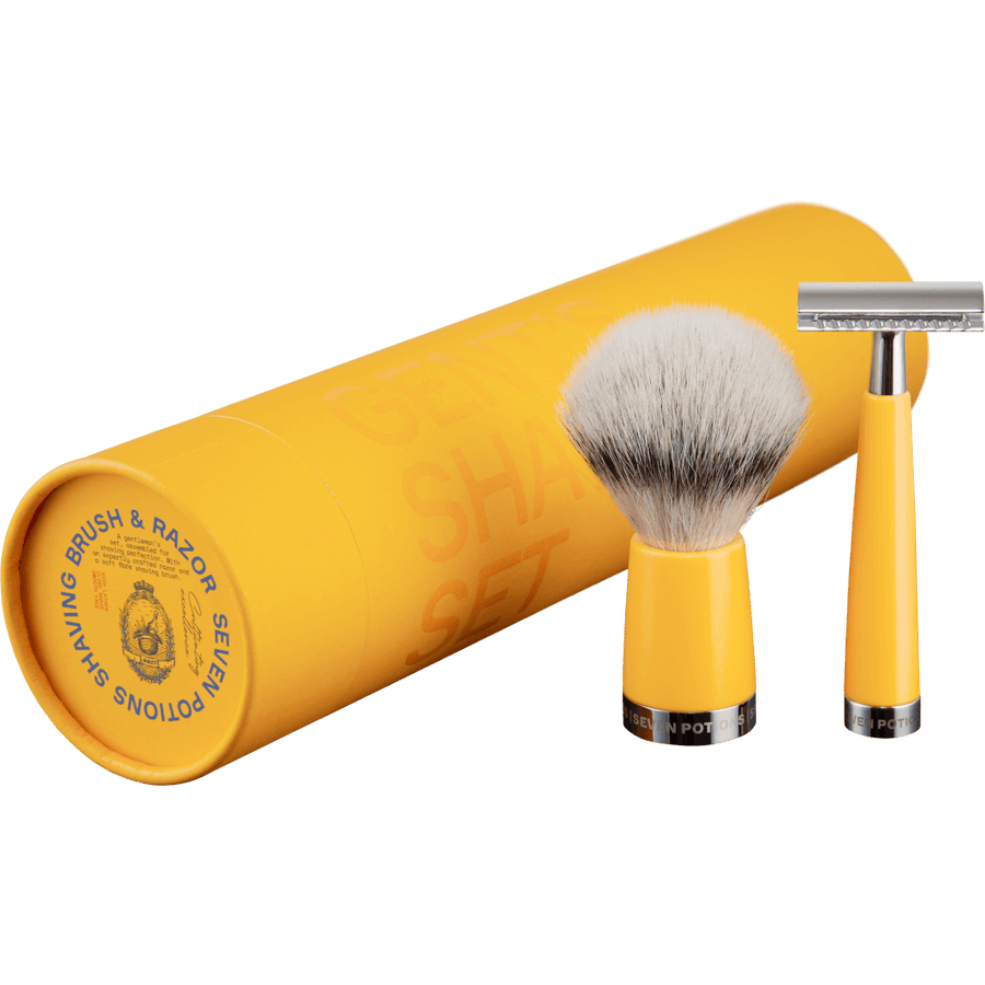 Seven Potions Safety Razor and Shaving Brush Set
