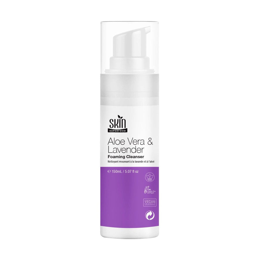 Skin Superfood Aloe Vera and Lavender Foaming Cleanser 150ml pump bottle