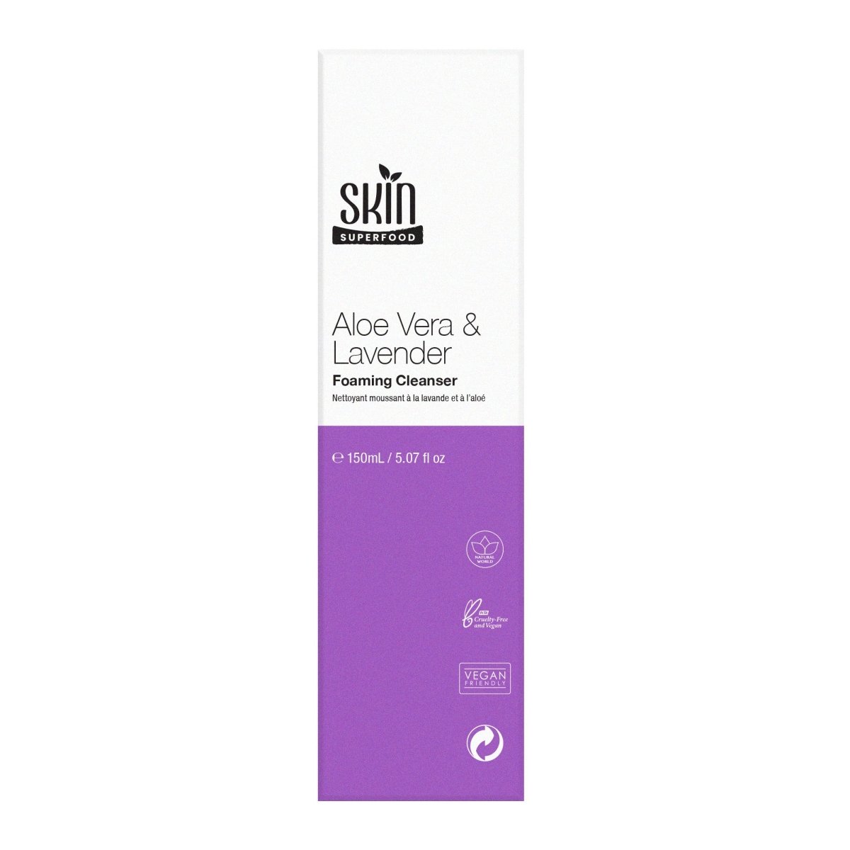 Skin Superfood Aloe Vera and Lavender Foaming Cleanser 150ml pump bottle