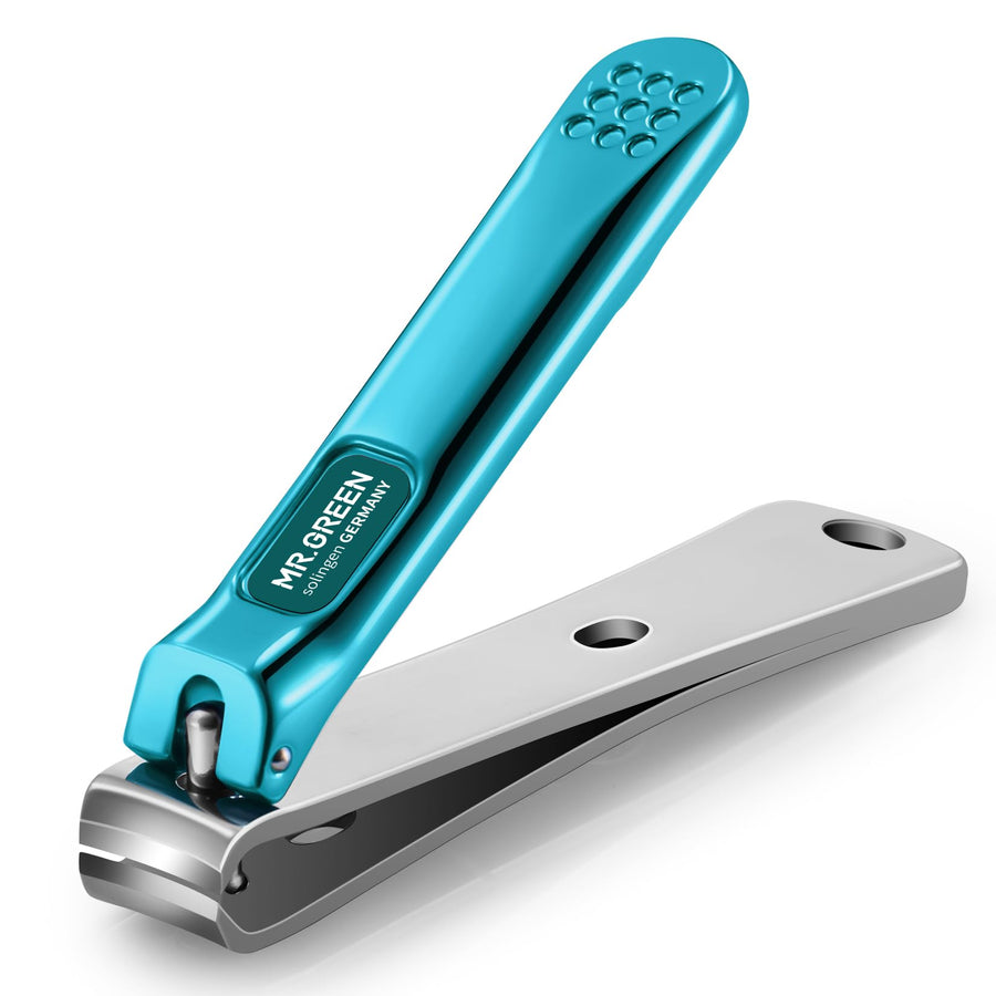 MR.GREEN stainless steel nail clippers medium blue curved blade