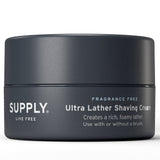 SUPPLY Ultra Lather Shaving Cream Fragrance Free – Hypoallergenic for Men, 3.4 oz Jar