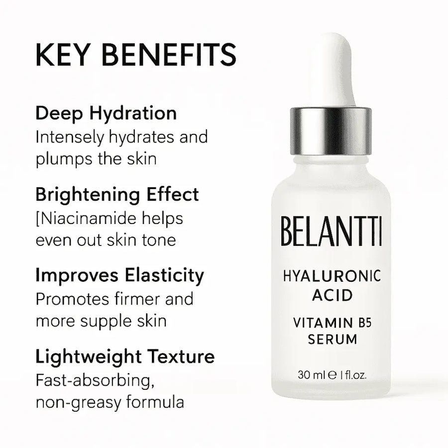 Belantti hyaluronic acid serum - product label - organic skincare ingredients