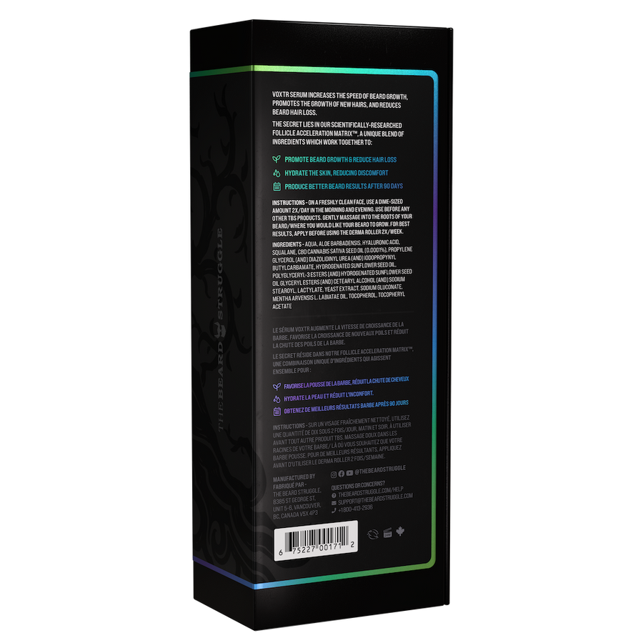 Voxtr Beard Accelerator Conditioning Serum box back