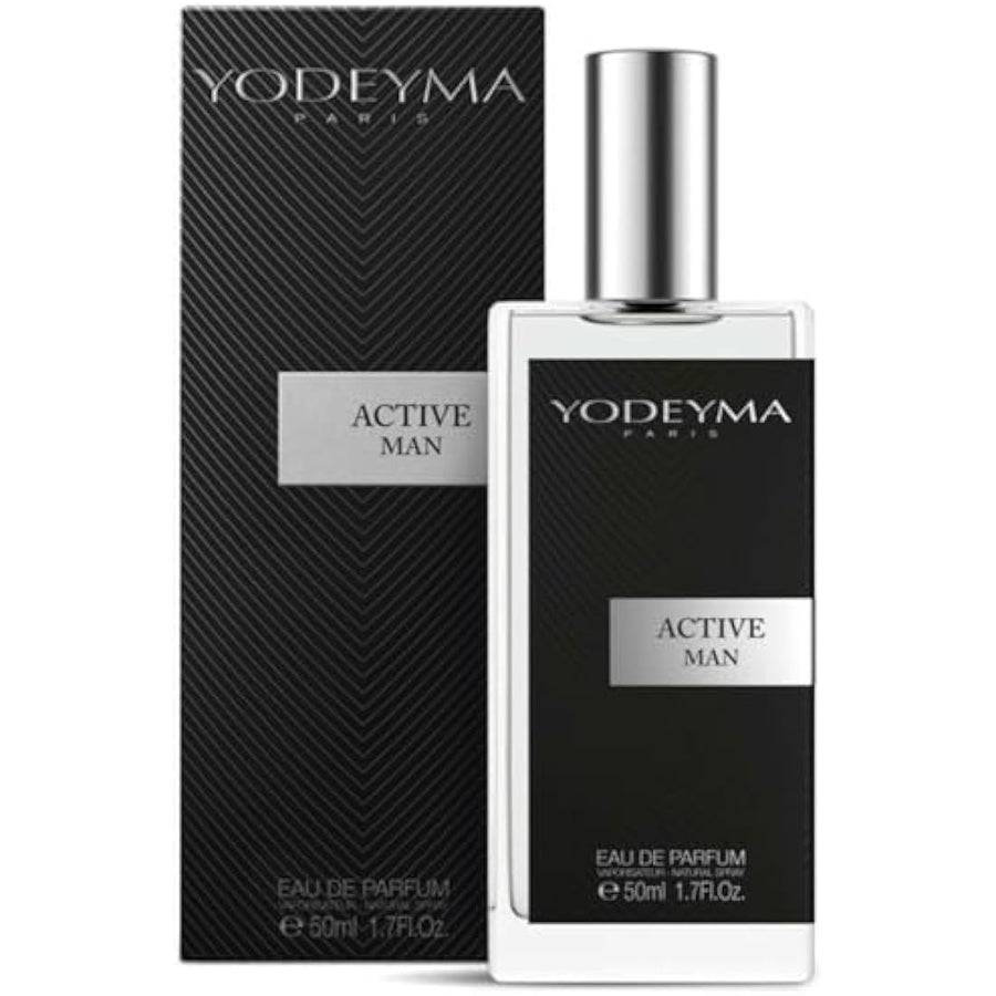 Yodeyma Active Man Eau de Parfum 50ml men's fragrance bottle packaging